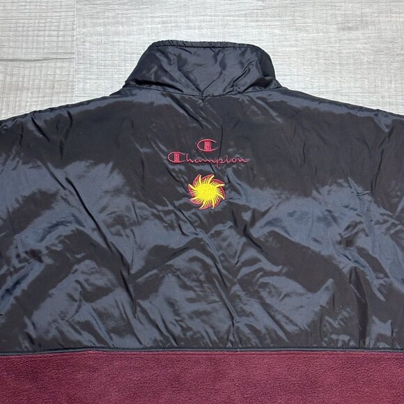 VINTAGE Arizona State Sun Devils 1/4 Zip Pullover Jacket Mens Sz Large Champion - Picture 9 of 9